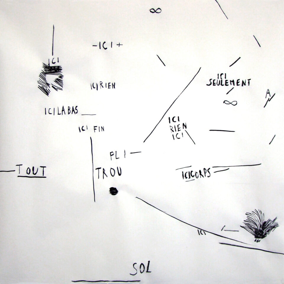 Erre encre de chine sur papier 70x70 cm 2013