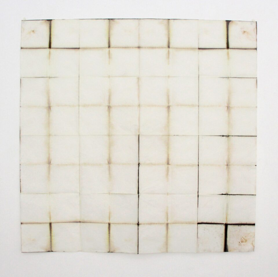 Partition 5 encre sur papier plie 138x140 cm